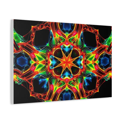 Kaleidoscope Neon Mandala Matte Canvas