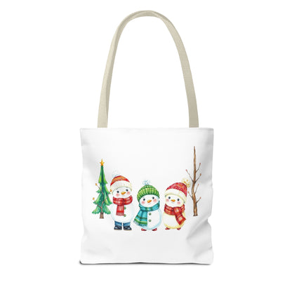 Christmas Snowman Tote Bag — Cute Holiday Winter Market Tote