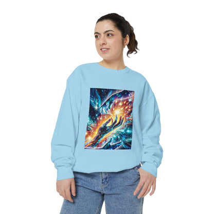 Galaxy Touch Sweatshirt — Cosmic Hands Astral Art Crewneck