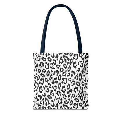 Leopard Print Tote Bag — Black & White All-Over-Print Shopper