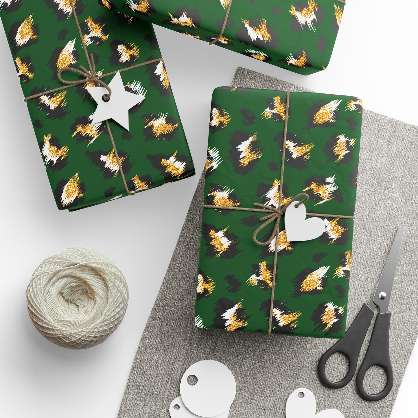 Green Leopard Print Wrapping Paper Roll – Luxe Animal Print Gift Wrap for Birthdays & Holidays