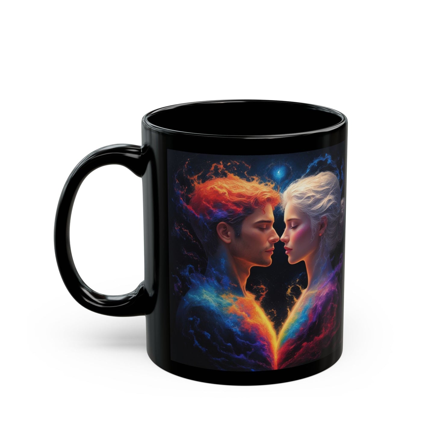 Taza de Amantes Cósmicos — Taza de Café con Arte de Pareja Galáctica (325 ml/440 ml)