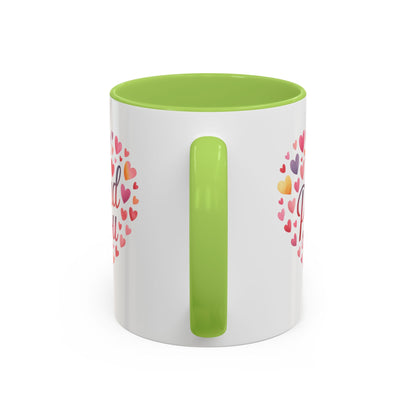 Accent Coffee Mug — "I Am Proud of You" Heart Design | Encouragement Gift for Graduation, Promotion, or Support