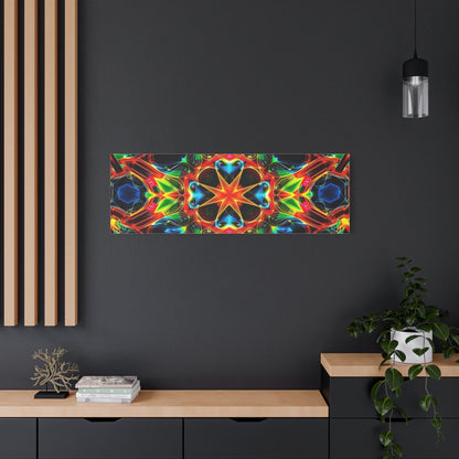 Kaleidoscope Neon Mandala Matte Canvas