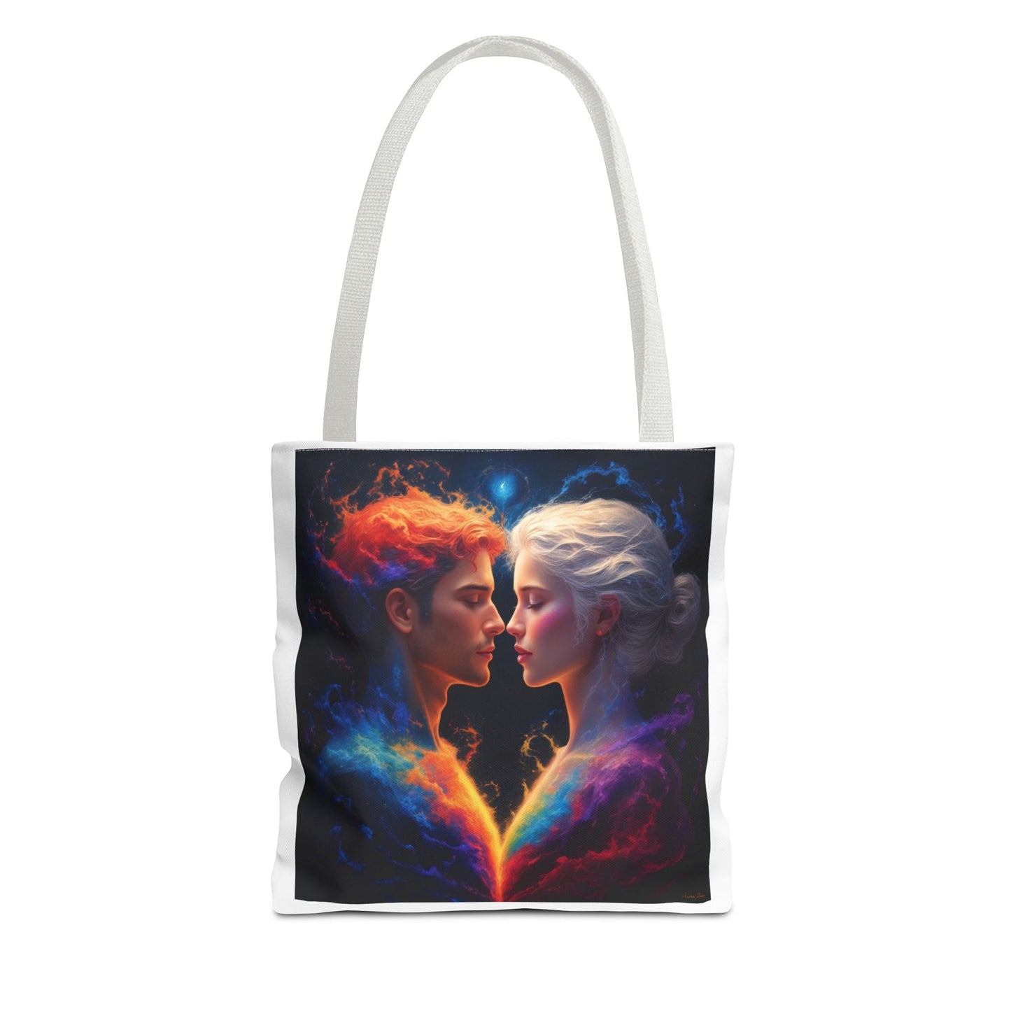 Cosmic Lovers Tote Bag — Fire & Ice Romantic Art AOP