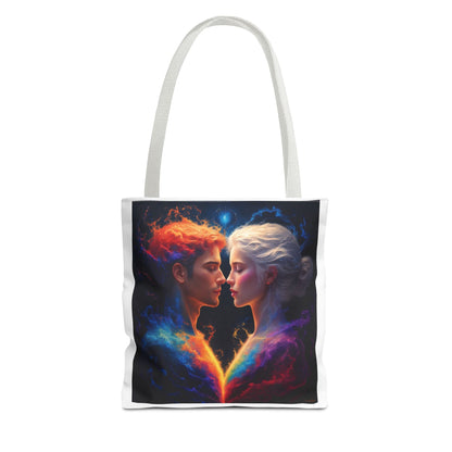 Cosmic Lovers Tote Bag — Fire & Ice Romantic Art AOP