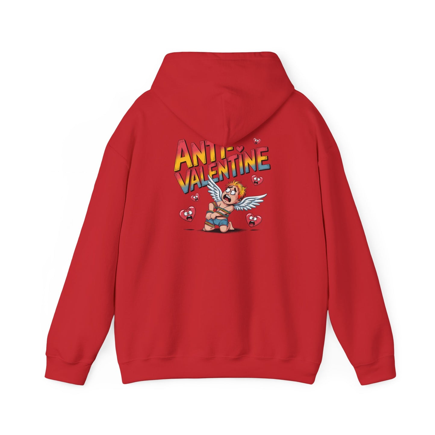 Anti-Valentine Hoodie — Funny Cupid Bear Graphic Pullover