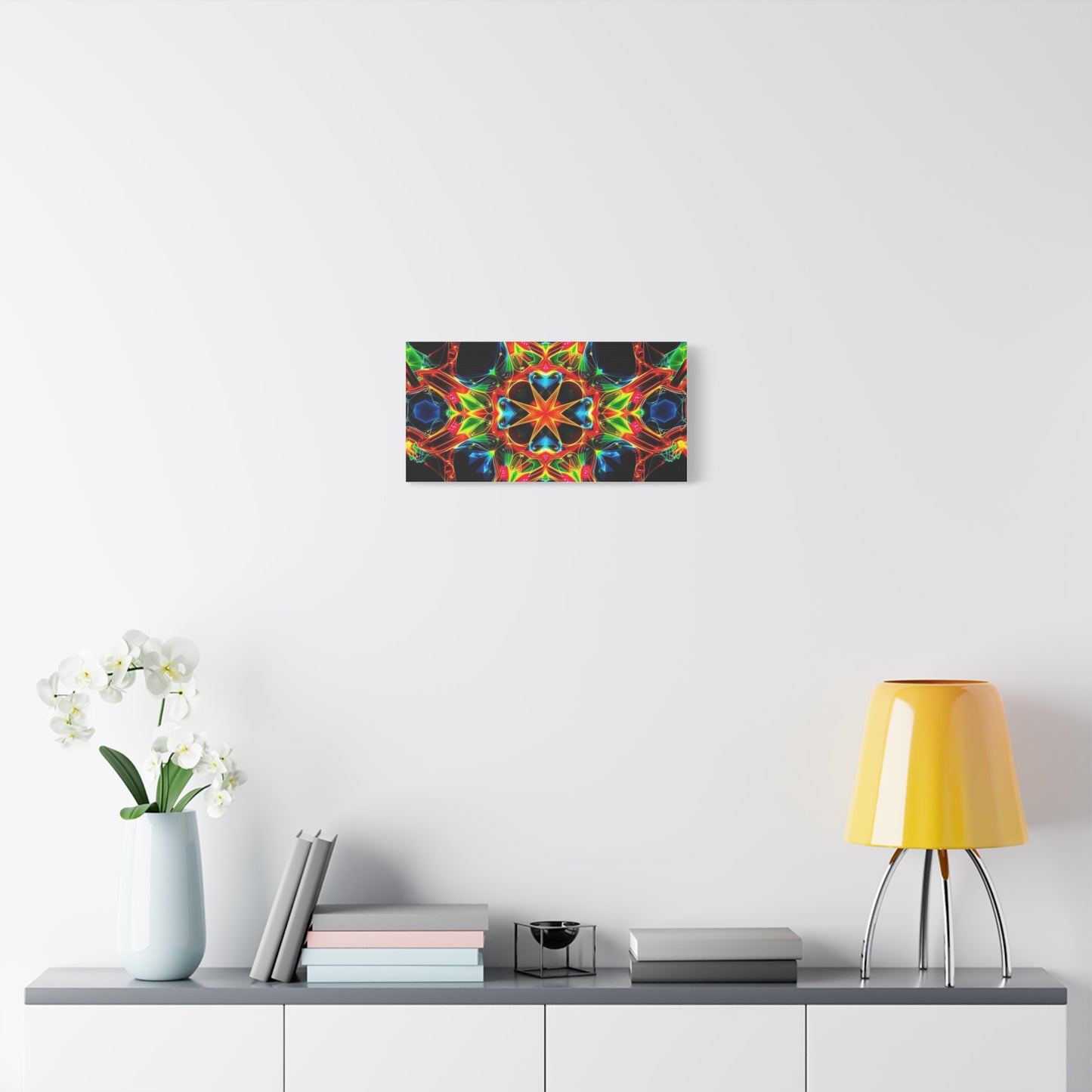 Kaleidoscope Neon Mandala Matte Canvas