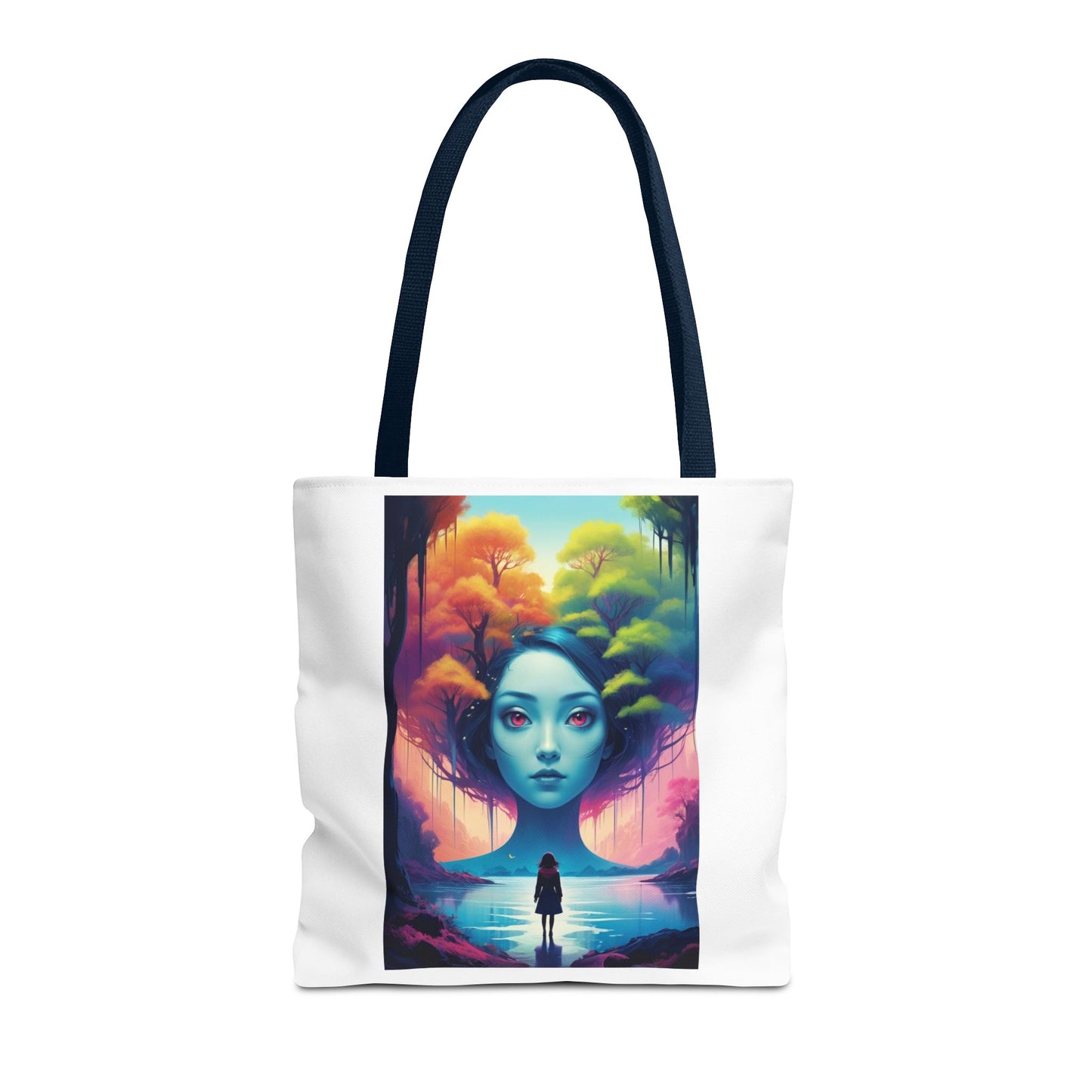Dreamscape Portrait Tote Bag — Surreal Forest Girl Art
