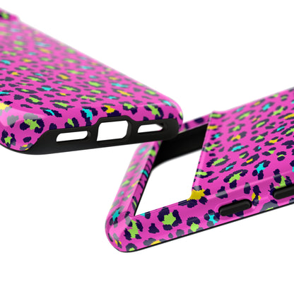 Funda resistente para teléfono Google Pink Neon Leopard: protector con estampado animal brillante