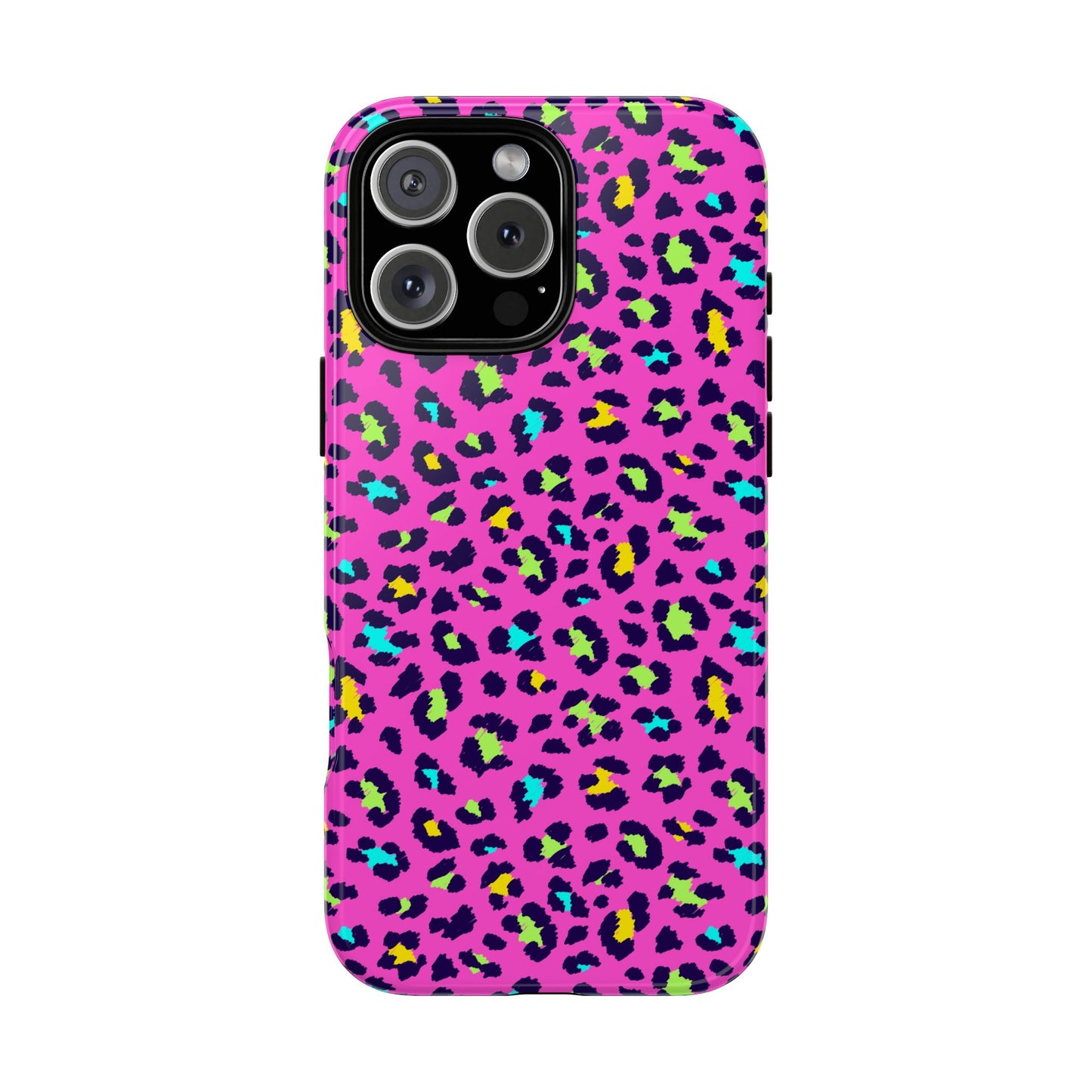 iPhone Pink Neon Leopard Phone Case — Bold Protective iPhone Cover