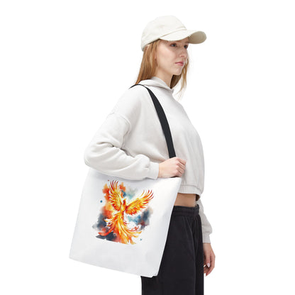 Phoenix Watercolor Tote Bag – Vibrant Rising Bird All-Over Print Tote
