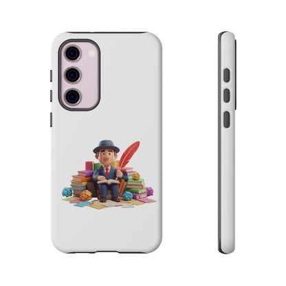 Samsung Bookworm Illustration Phone Case — Cute Scholar with Feather Pen