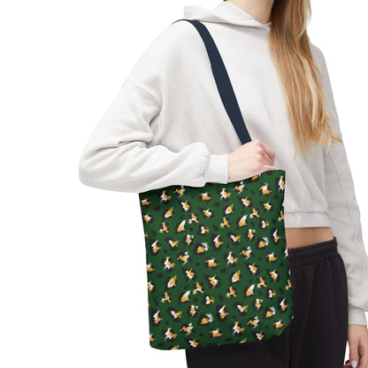 Green Leopard Print Tote Bag – Patterned All-Over-Print Shopper