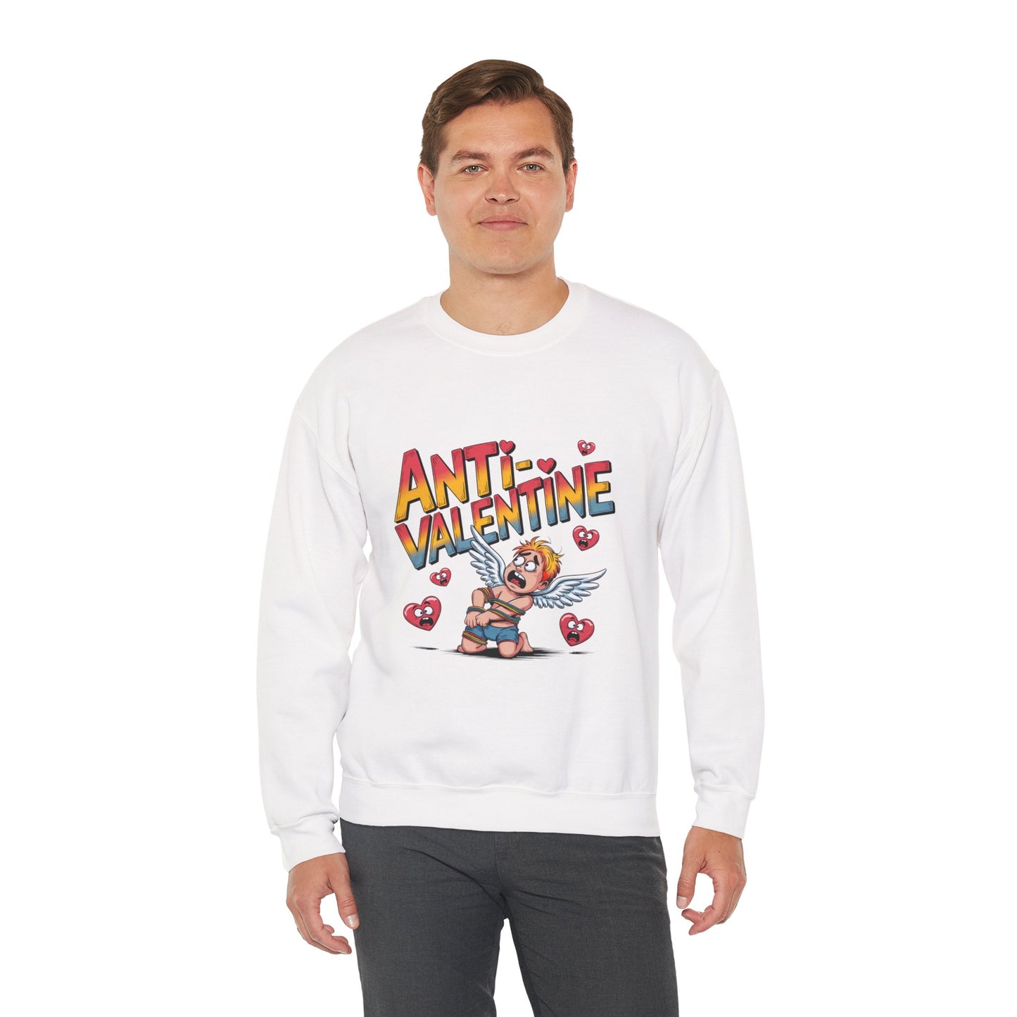 Anti-Valentine Sweatshirt — Funny Cupid Reject Graphic Crewneck