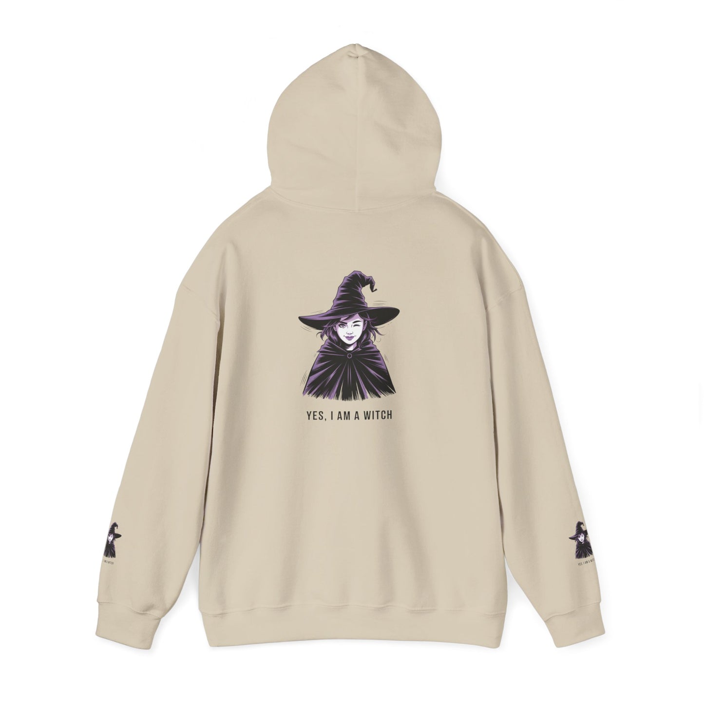 Witch Portrait Hoodie — "Yes, I Am a Witch" Graphic Pullover