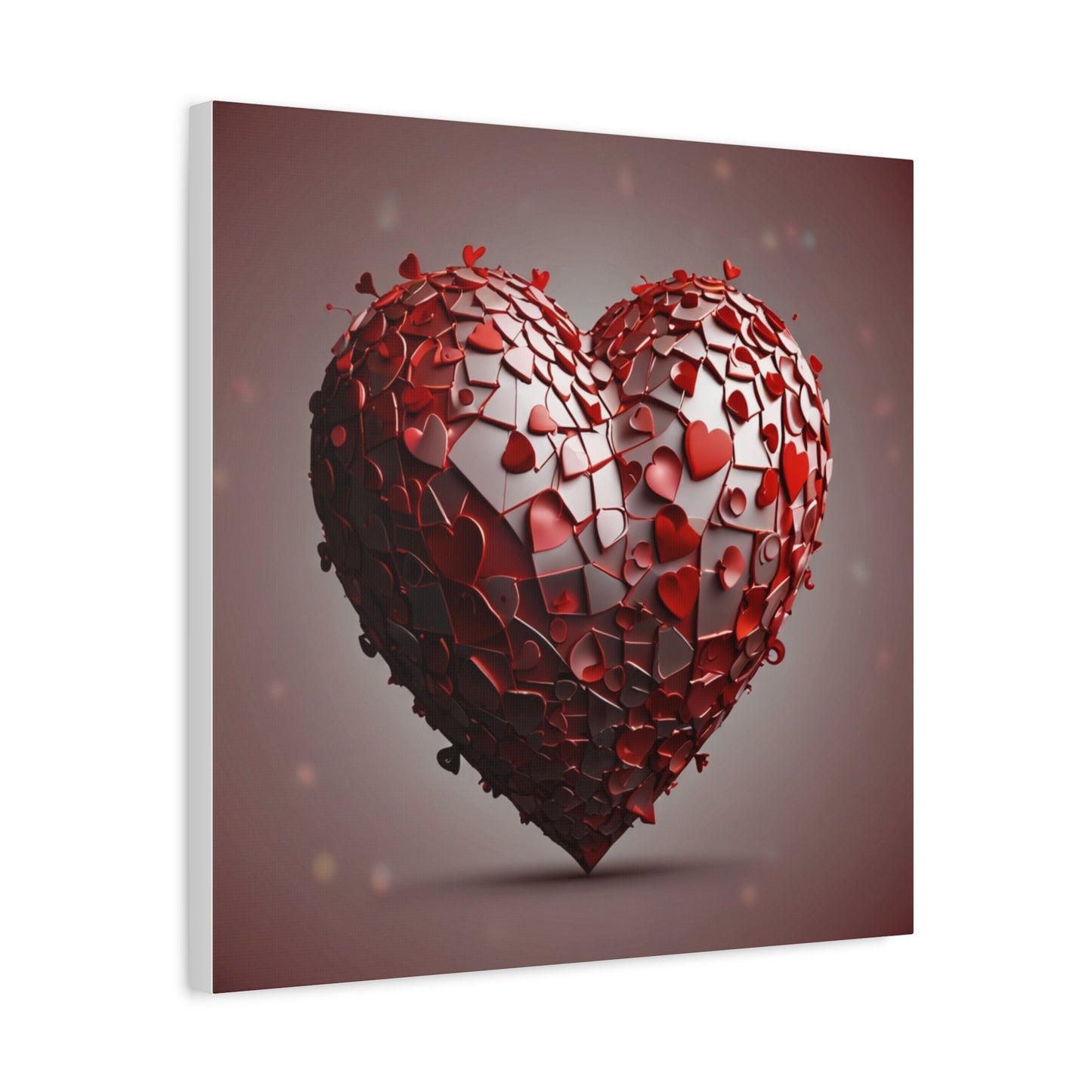 Valentine Heart Mosaic Matte Canvas Wall Art — Stretched 1.25"
