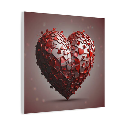 Valentine Heart Mosaic Matte Canvas Wall Art — Stretched 1.25"
