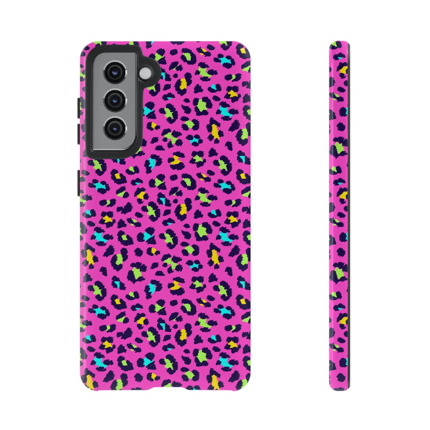 Samsung Handyhülle – Robuste Schutzhülle in leuchtendem Pink mit Leopardenmuster