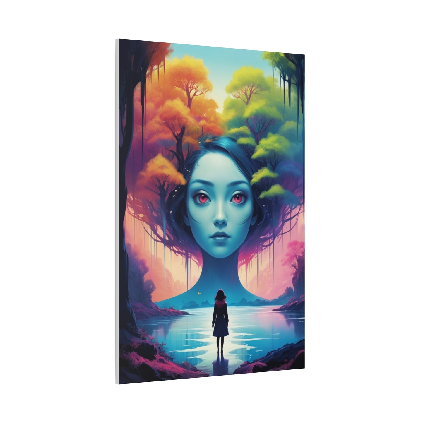 Surreal Blue Muse Canvas Art — Matte Stretched Wall Decor