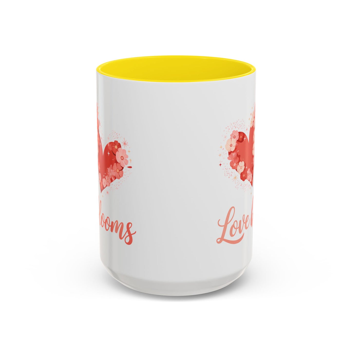Love Blooms Accent Coffee Mug — Floral Heart 11/15oz