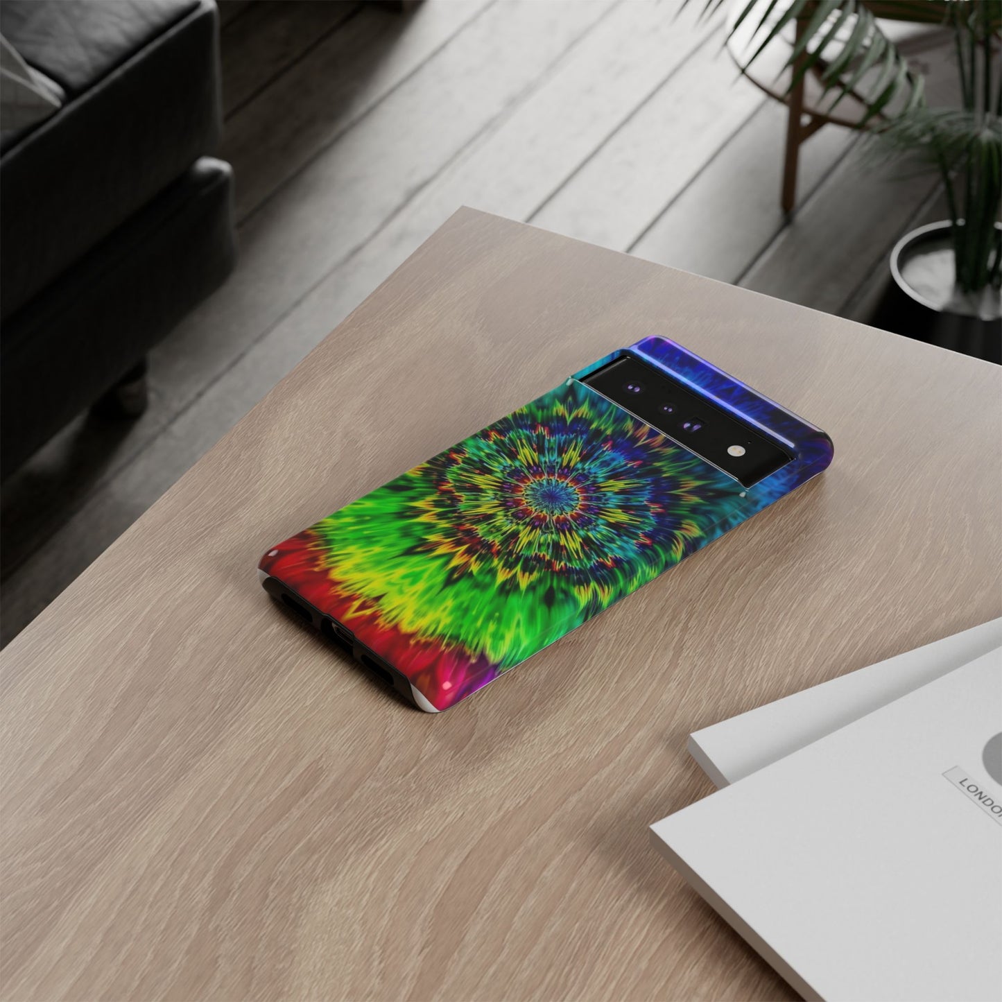 Funda para teléfono Google Psychedelic Tie-Dye Mandala: protección resistente y vibrante