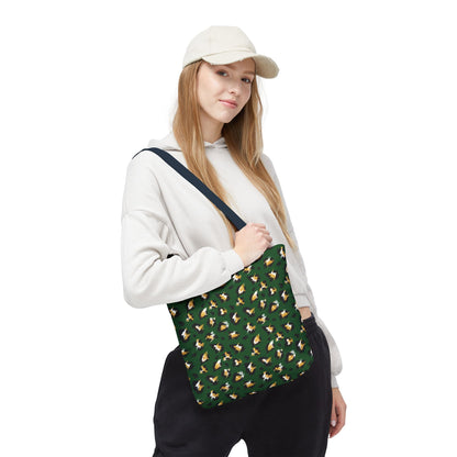 Green Leopard Print Tote Bag – Patterned All-Over-Print Shopper