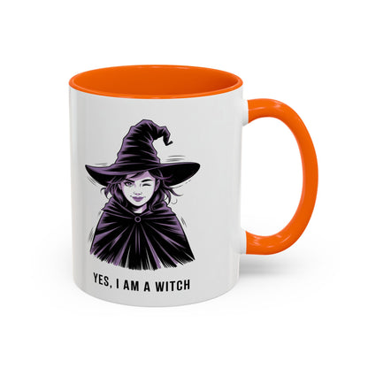 Witch Coffee Mug - "Yes, I Am a Witch" Accent Mug (11/15 oz)