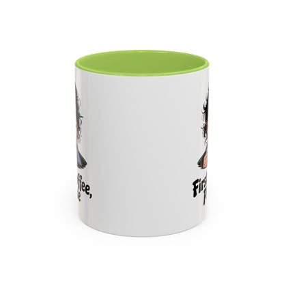 First Coffee, Please Accent Coffee Mug — Funny Morning Coffee Mug for Tired Adults