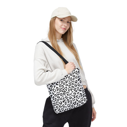 Leopard Print Tote Bag — Black & White All-Over-Print Shopper