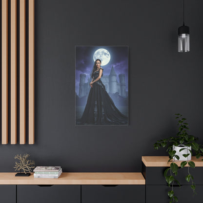 Gothic Moonlight Canvas Print — Elegant Dark Castle Portrait