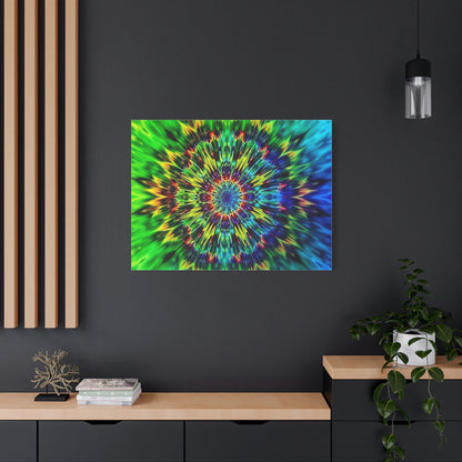 Psychedelic Kaleidoscope Matte Canvas Wall Art — Vibrant Mandala Stretched Canvas