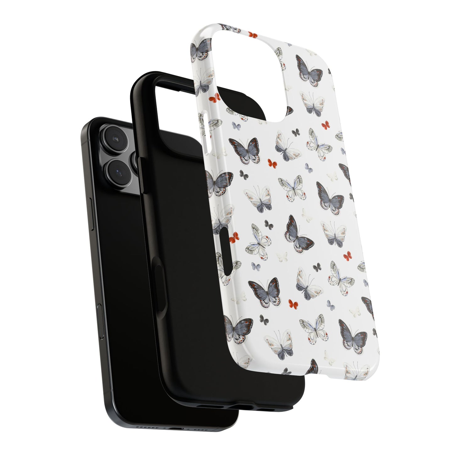 iPhone Butterfly Pattern Tough Phone Case — Protective Floral-Inspired iPhone Case