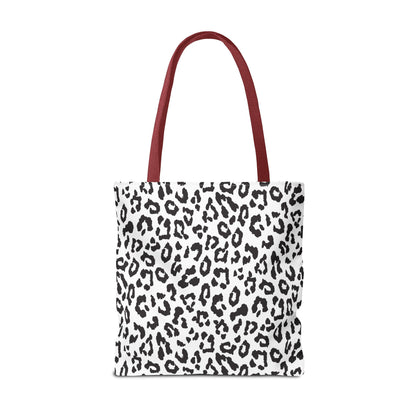 Leopard Print Tote Bag — Black & White All-Over-Print Shopper
