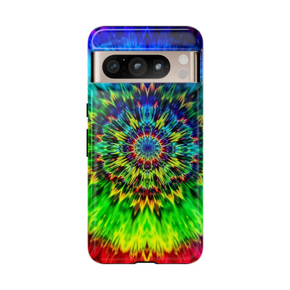 Funda para teléfono Google Psychedelic Tie-Dye Mandala: protección resistente y vibrante