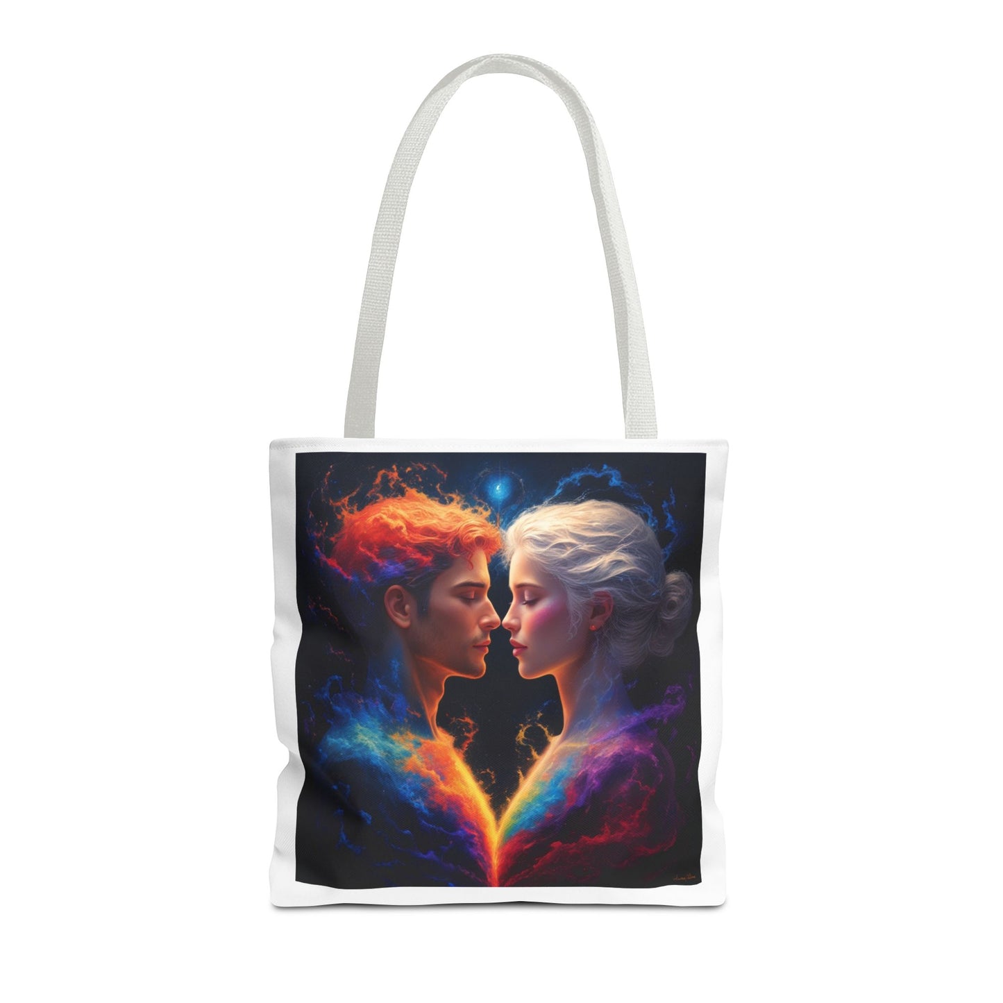 Cosmic Lovers Tote Bag — Fire & Ice Romantic Art AOP