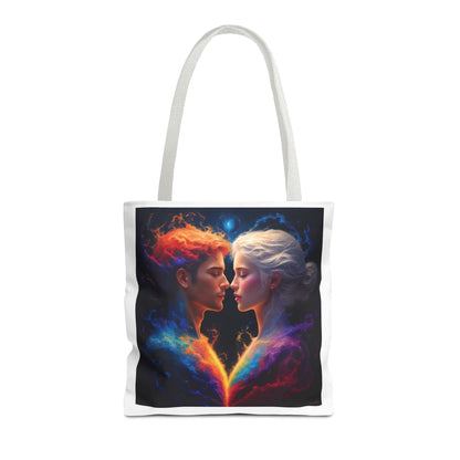Cosmic Lovers Tote Bag — Fire & Ice Romantic Art AOP