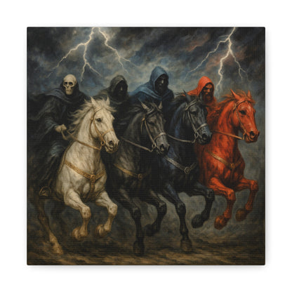 Four Horsemen Canvas Wall Art — Apocalyptic Gothic Mythology Print