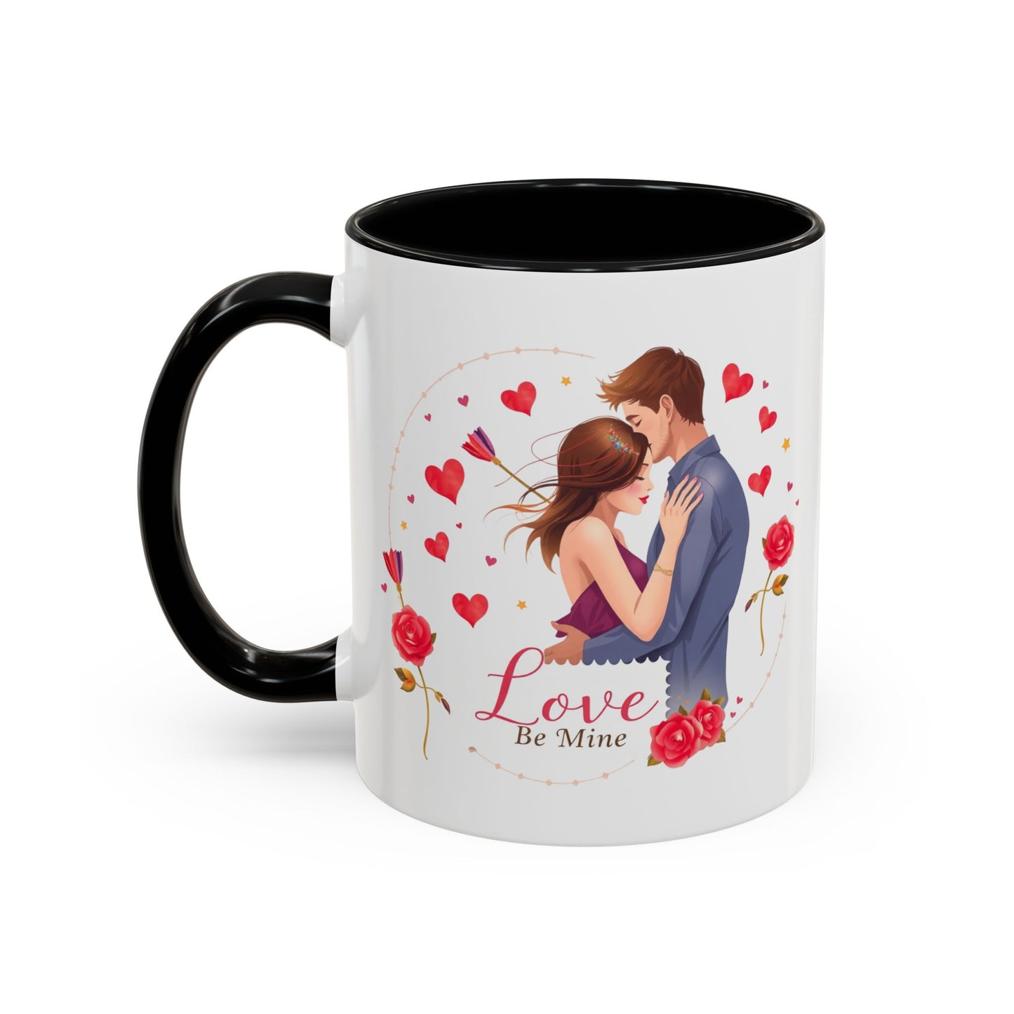 Romantic "Love Be Mine" Accent Coffee Mug — Couples Valentine's Gift