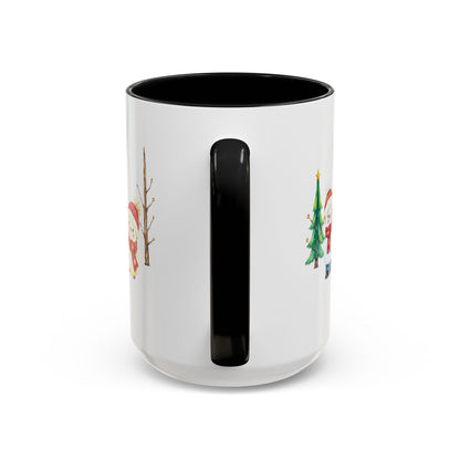 Christmas Snowman Mug — Cute Holiday Coffee Cup with Festive Tree & Snowmen (11/15oz)