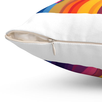 Colorful Heart Pattern Pillow – Vibrant Rainbow Love Decorative Cushion