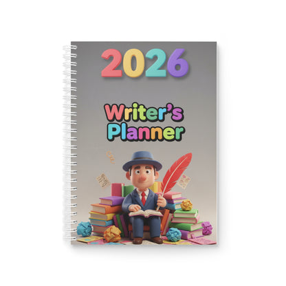 2026 Writer's Planner Spiral Notebook — Creative Writing Journal & Daily Planner