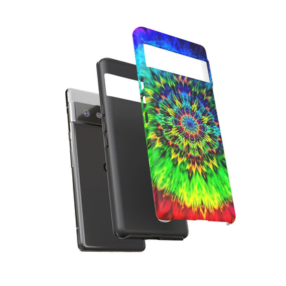 Funda para teléfono Google Psychedelic Tie-Dye Mandala: protección resistente y vibrante