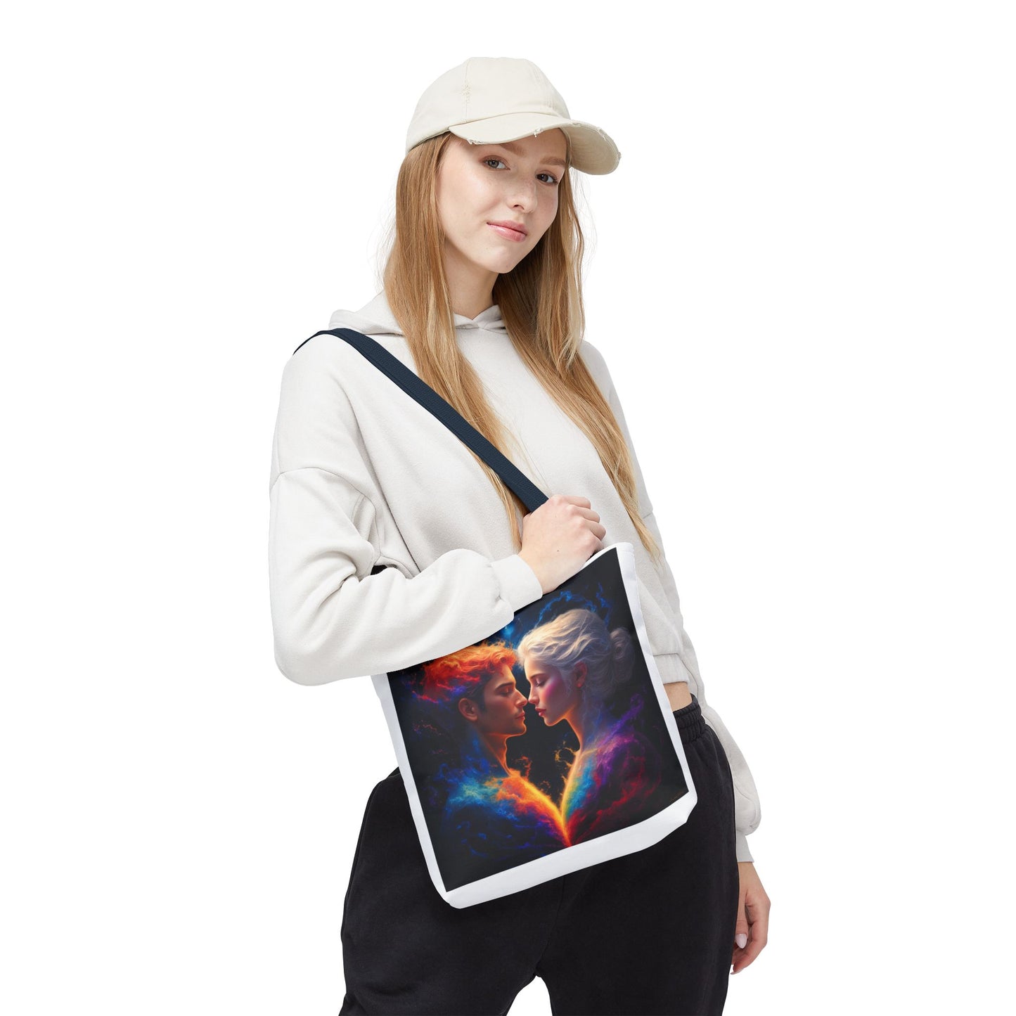 Cosmic Lovers Tote Bag — Fire & Ice Romantic Art AOP