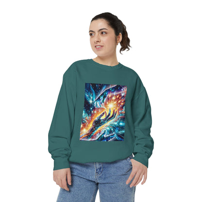 Galaxy Touch Sweatshirt — Cosmic Hands Astral Art Crewneck