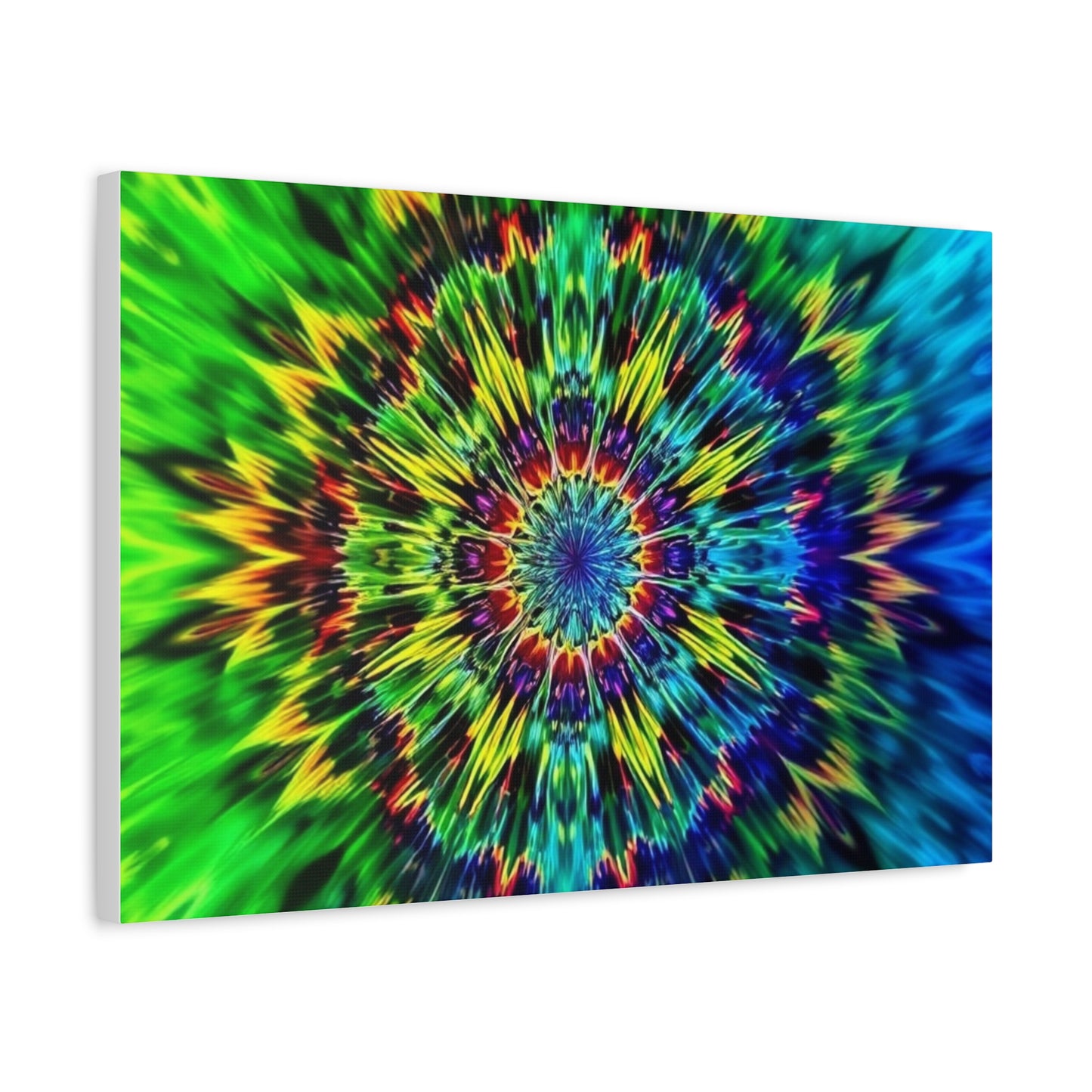 Psychedelic Kaleidoscope Matte Canvas Wall Art — Vibrant Mandala Stretched Canvas