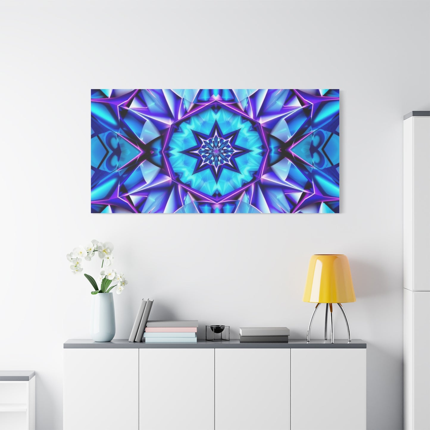 Blue Kaleidoscope Matte Canvas Wall Art – Stretched 1.25"