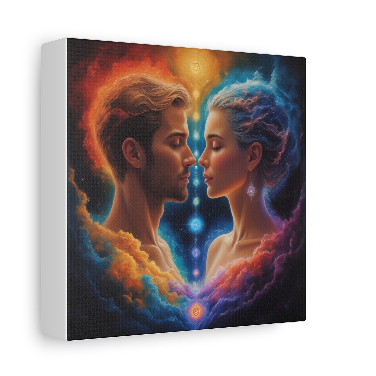 Spiritual Lovers Matte Canvas Print — Energetic Soulmate Portrait