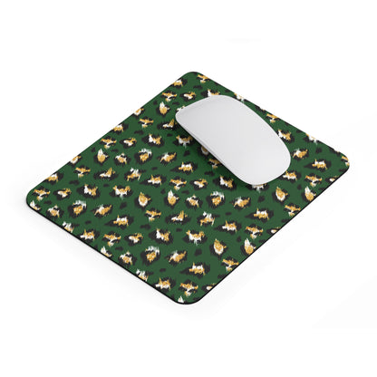 Green Leopard Print Mouse Pad — Stylish Desk Mat for Home & Office