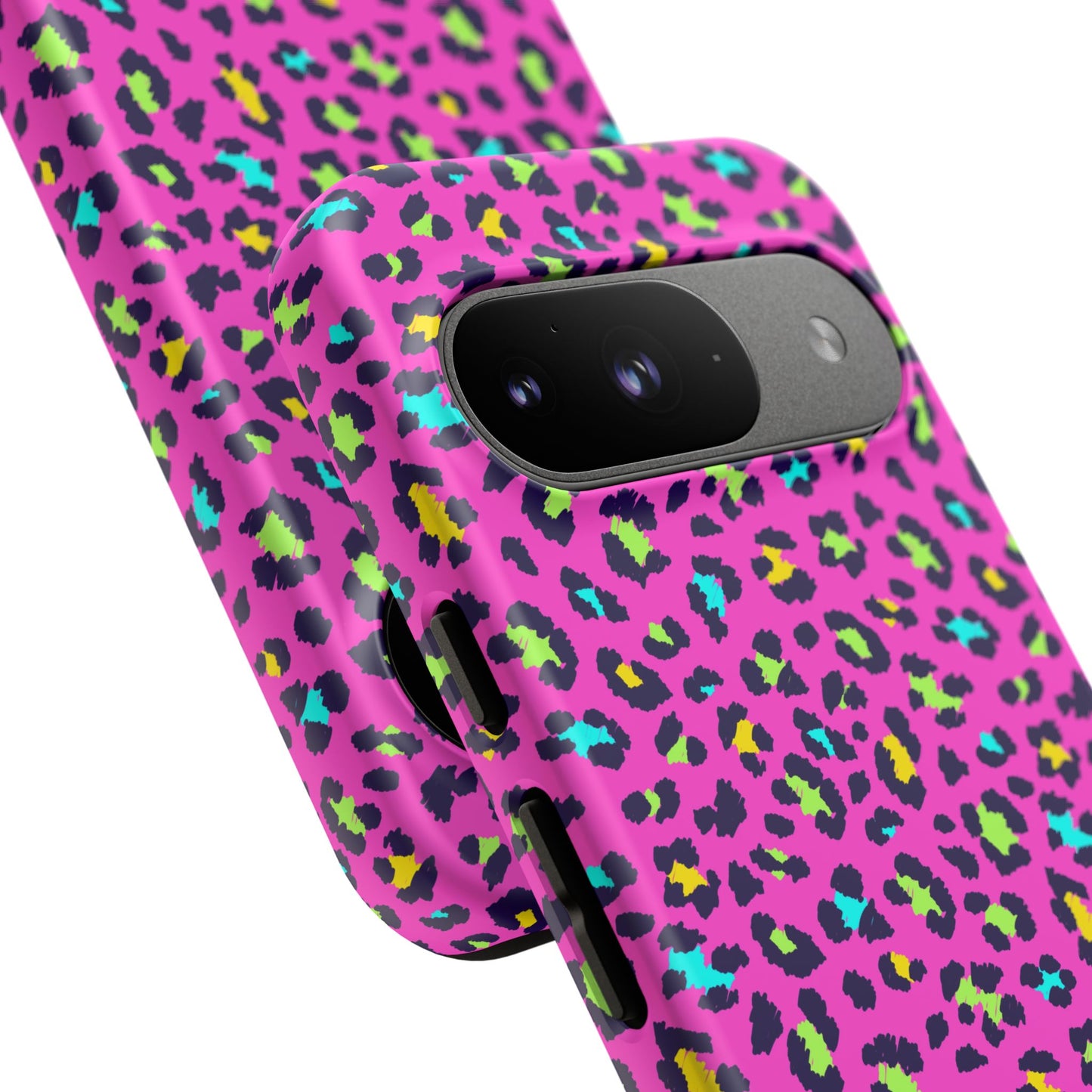 Funda resistente para teléfono Google Pink Neon Leopard: protector con estampado animal brillante